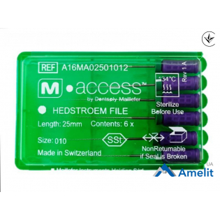 Інструмент ручний H-File M-Access №10, 25 мм (Dentsply Sirona), 6 шт./пак.